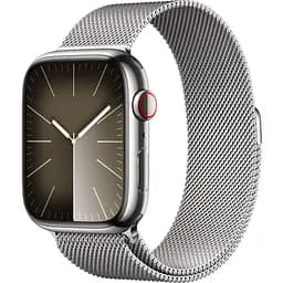 Смарт-годинник Apple Watch Series 9 GPS + Cellular 45mm Silver Stainless Steel with Silver Milanese Loop (MRMQ3) [92678]