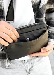 Чоловіча сумка бананка Sambag HARVI чорна 24 × 16 × 6 см (88213101m) - мініатюра 4