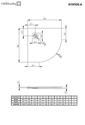 Душовий піддон Radaway Kyntos A 80x80 HKA8080-04 - мініатюра 2