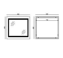 Дзеркало Mixxus WARM MR02-80x80 з LED Touch, Anti-fog, димером, регулюванням яскравості, годинником (MI6934) - мініатюра 5
