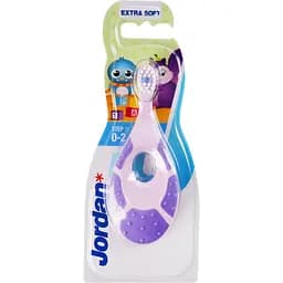 Дитяча зубна щітка Jordan Step By Step Extra Soft від 0 - 2 років бузкова з фіолетовим (6220100)