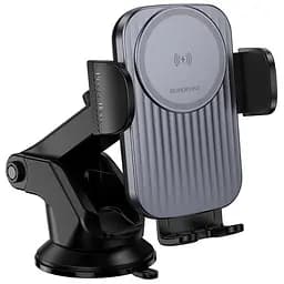 Автотримач з БЗП Borofone BH222 Leading 15W (center console) Black/Metal gray - мініатюра 4