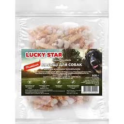 Лакомства для собак Lucky Star Кальциевая кость в обертке из куриного вяленого мяса 500 г