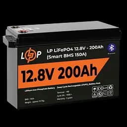 Акумулятор LP LiFePO4 12V (12,8V) - 200 Ah (2560Wh) (Smart BMS 150А) з BT пластик - мініатюра 4