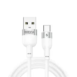 Кабель Brevia USB to Type-C 2,4А 1,2 м, белый box (52120WUCC1)