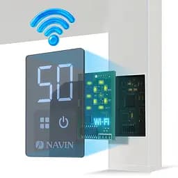 Електрична рушникосушка Navin Avalon 480x1200 Sensor з Wi-Fi права, біла 12-112033-4880, Білий, Праве, Електронний - мініатюра 6