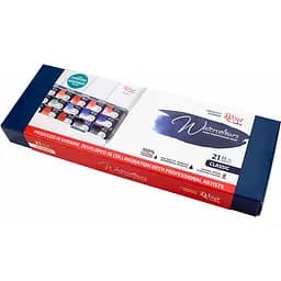 Набір акварельних фарб Clssic металевий пенал Бірюза 21 кольорів х 2,5 мл кювета Rosa Gallery