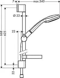Душовий гарнітур Hansgrohe Croma 100 27775000, Хром - мініатюра 2