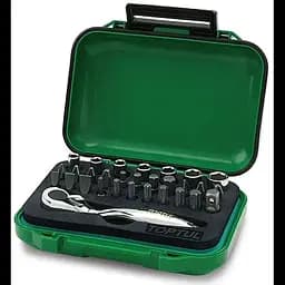 Комплект торцевих головок та біт з тріскачкою 1/4, 30 од. Toptul hoz0007872