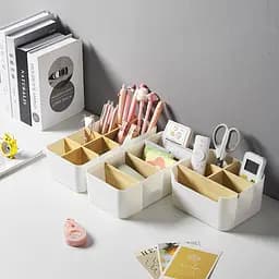 Органайзер для дрібниць МВМ My Home Scandinavia 26.5х12.8х8 см білий (FH-41 WHITE/WOOD) - мініатюра 3