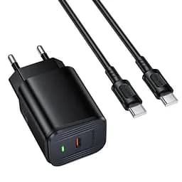 МЗП Borofone BAS84A Star PD25W (1USB-C) + кабель Type-C to Type-C Black - мініатюра 6