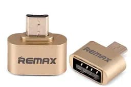 Адаптер Remax MicroUSB USB-перехідник OTG-Micro adapter золотистий - мініатюра 3