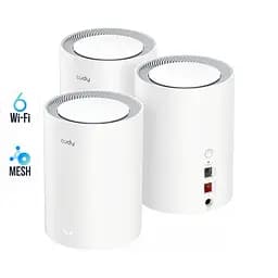 Маршрутизатор WiFi Mesh-система WiFi 6 2.5G Cudy M3000 V2.0 White (3-Pack) 3 штуки двухдиапазонные AX3000 (73-00553)