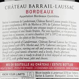Вино Barton&Guestier Chateau Barrail-Laussac, червоне, сухе, 12%, 0,75 л (718850) - мініатюра 3
