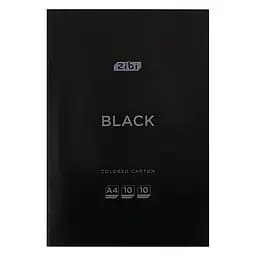 Картон кольоровий ZiBi Kids Line Black А4, 10 кольорів - 10 аркушів (ZB.1950-01)