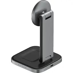 Бездротовий зарядний пристрій Satechi 2-in-1 Foldable Qi2 Wireless Charging Stand Space Gray (ST-Q21FM) - мініатюра 2