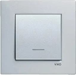 Вимикач одноклавішний з підсвіткою VIKO Novella Срібло (93000019)