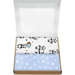 Багаторазові пелюшки дитячі Cosas Panda & Stars 80х100 см 2 шт. (Бязь_ПандыЗвезды_ЗвездопадГол) - мініатюра 2