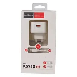 Сетевой адаптер KONI Strong Type-C cable KS71Q 3A набор белый