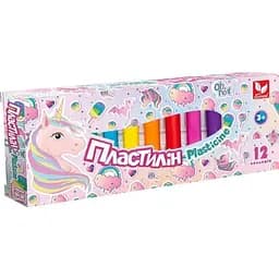 Пластилін восковий Школярик 12 кольорів круглий Unicorn 303221007-UA (4823088231083)(SC)