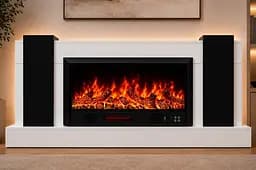 Електричний камін Brooklyn Rosk Bluetooth звук потріскування дров (10080136) - мініатюра 6