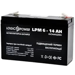 Аккумуляторная батарея для ИБП LogicPower AGM 6 V / 14 А*ч (4160)