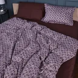 Комплект постільної білизни MisSon Сатин 22-1385 Brown Geometry 160 x 220 см коричневий (2200010472707)