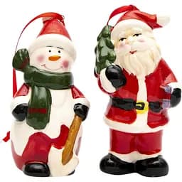 Набір ялинкових іграшок Xiamen Best Arts на мотузці 9 см керамічні червоні 2 шт. в асортименті