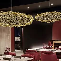 Декоративная люстра-облачка LED CLOUD в золотом корпусе 120х65 см Ст. MJ 83-1200 GD Line F