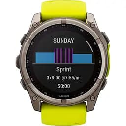 Смарт-годинник Garmin Fenix 8 Solar Sapphire 51mm Titanium with Amp Yellow/Graphite Silicone Band (010-02907-20) [116854] - мініатюра 7
