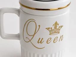 Парні чашки порцелянові King & Queen 450 мл з кришкою - мініатюра 4