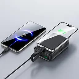 УМБ Acefast 20000mAh 22,5W PD,QC3.0 USB-A+USB-C In/Out,built-in cable M14 Black - мініатюра 7