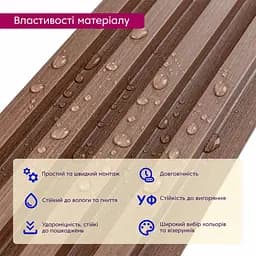 Рейка декоративна Wall Sticker WPC стінова 3000х160х23 мм Капучино SW-00001538 - мініатюра 4