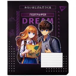 Тетрадь Yes География Anime для записей А5, 48 листов черно-фиолетовая (767449)
