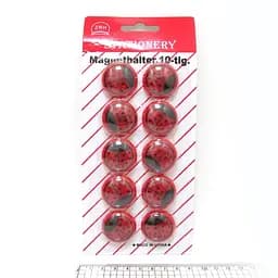 Магнит для магнитной доски Божья коровка, 3 см, 10 шт., блистер