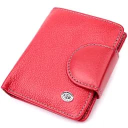 Шкіряний яскравий гаманець з монетницею ST Leather 19453 червоний