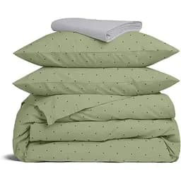 Комплект постільної білизни Cosas Olive CS4 Полуторний оливковий (OliveDots_El-52Grey_160)