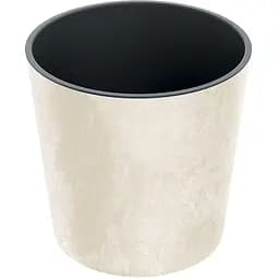 Горшок для цветов Prosperplast Urbi Round Beton Effect 2 в 1 с вкладышем 17 л молочный мраморный (88410-700)