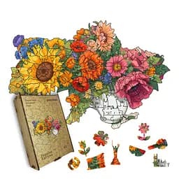 Пазл деревянный Украина Цветущая, А5, Картонная коробка 35 элементов