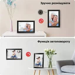 Цифрова фоторамка WiFi 10 дюймів Photo Frame 32 Гб вбудована пам'ять електронна рамка для фото із сенсорним дисплеєм Б/в - мініатюра 5