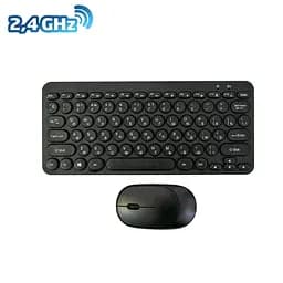 Бездротова клавіатура та мишка маленька чорна Multimedia Keyboard Wireless 2.4GHz - мініатюра 2
