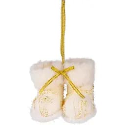 Подвеска елочная Yes! Fun Сапожки 7х10 см золотая (973462)