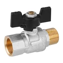 Кран кульовий Kroner 1/2" ВЗ PN40 метелик, нікельований (CV033207) - мініатюра 2