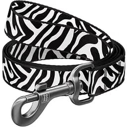 Повідець для собак нейлоновий Waudog Nylon Зебра L-XXL Ш 25 мм Дов 300 см