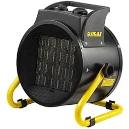 Электрическая тепловая пушка Sigma 3.0 кВт, площадь обогрева 60 кв.м., напольный, черный (5359471)