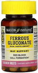 Вітаміни та мінерали Mason Natural Ferrous Gluconate, 100 таблеток