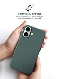 Силиконовый чехол для Apple iPhone 16, ICON2 Case, зеленый, противоударный, панель, защита всего корпуса, матовая поверхность Soft Touch, выступает над дисплеем, совместим с защитными стеклами и пленками, с микрофиброй, ArmorStandart (ARM81298) - мініатюра 8