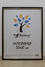 Фоторамка 30х40, коричнева із золотою вставкою, 1515-В84, СКЛО + КАРТОН                                                                                                                         