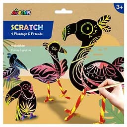 Набір для творчості скретч-арт Avenir Фламінго, 4 листа (CH1426)