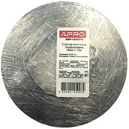Стрічка стяжка перфорована пряма металева Apro 18 x 0.55мм x 15м